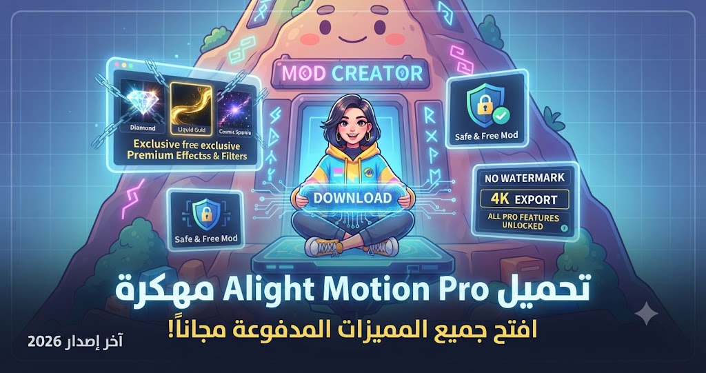 تحميل Alight Motion Pro مهكرة (Mod APK) آخر إصدار 2026: افتح جميع المميزات المدفوعة مجاناً!
