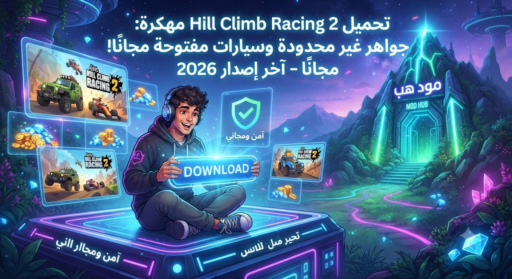 تحميل Hill Climb Racing 2 مهكرة (آخر إصدار 2026): جواهر غير محدودة وسيارات مفتوحة مجاناً!