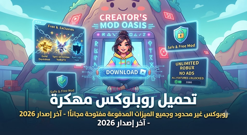 تحميل روبلوكس مهكرة (Roblox Mod APK) آخر إصدار 2026: روبوكس غير محدود وجميع الميزات المدفوعة مفتوحة مجاناً!