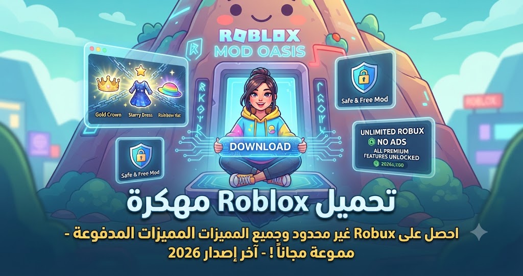 تحميل Roblox مهكرة (Roblox Mod APK) آخر إصدار 2026: احصل على Robux غير محدود وجميع المميزات المدفوعة مجاناً!