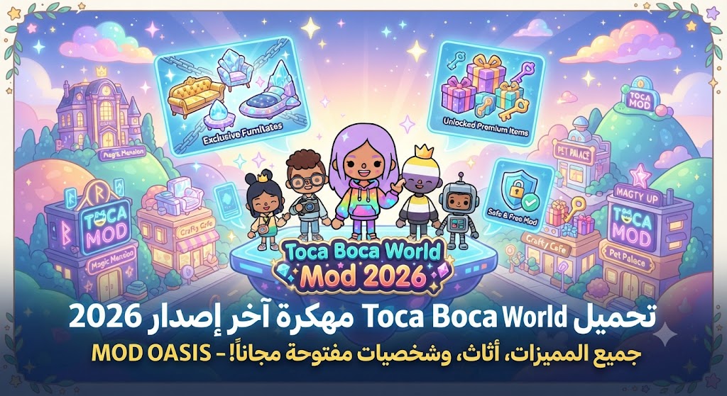 تحميل توكا بوكا وورلد مهكرة (Toca Boca World Mod APK) آخر إصدار 2026: فتح جميع المدن، الأثاث، والشخصيات مجاناً!