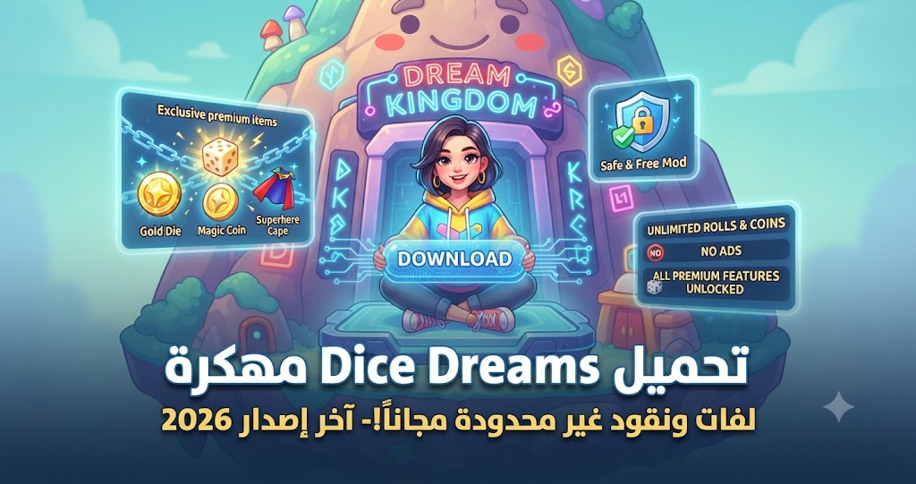 تحميل Dice Dreams مهكرة (Mod APK) آخر إصدار 2026: لفات ونقود غير محدودة مجاناً!