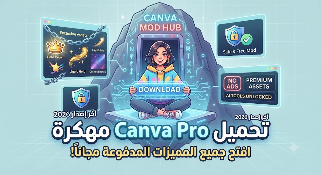 تحميل Canva Pro مهكرة (Mod APK) آخر إصدار 2026: افتح جميع المميزات المدفوعة مجاناً!
