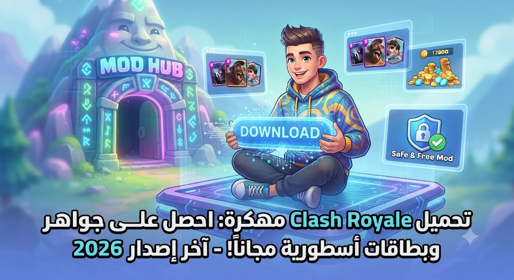 تحميل Clash Royale مهكرة (آخر إصدار 2026): احصل على جواهر غير محدودة وبطاقات أسطورية مجاناً!