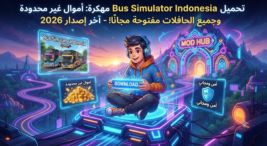تحميل Bus Simulator Indonesia مهكرة Mod APK (آخر إصدار 2025): أموال غير محدودة وجميع الحافلات مفتوحة مجاناً!