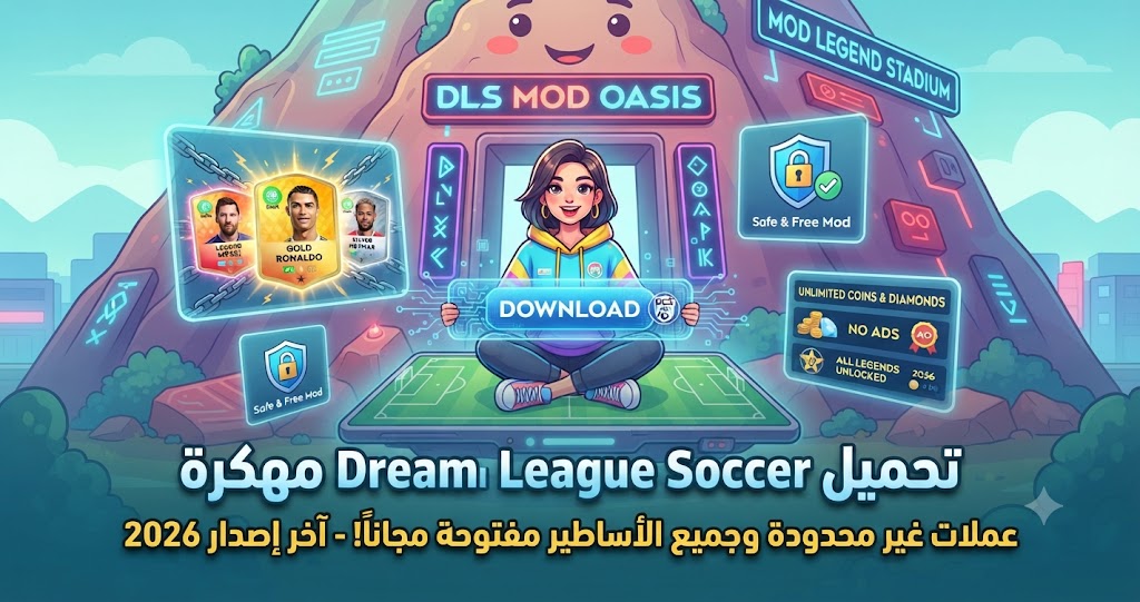 تحميل Dream League Soccer مهكرة (DLS Mod APK) آخر إصدار 2026: عملات غير محدودة وجميع الأساطير مفتوحة مجاناً!