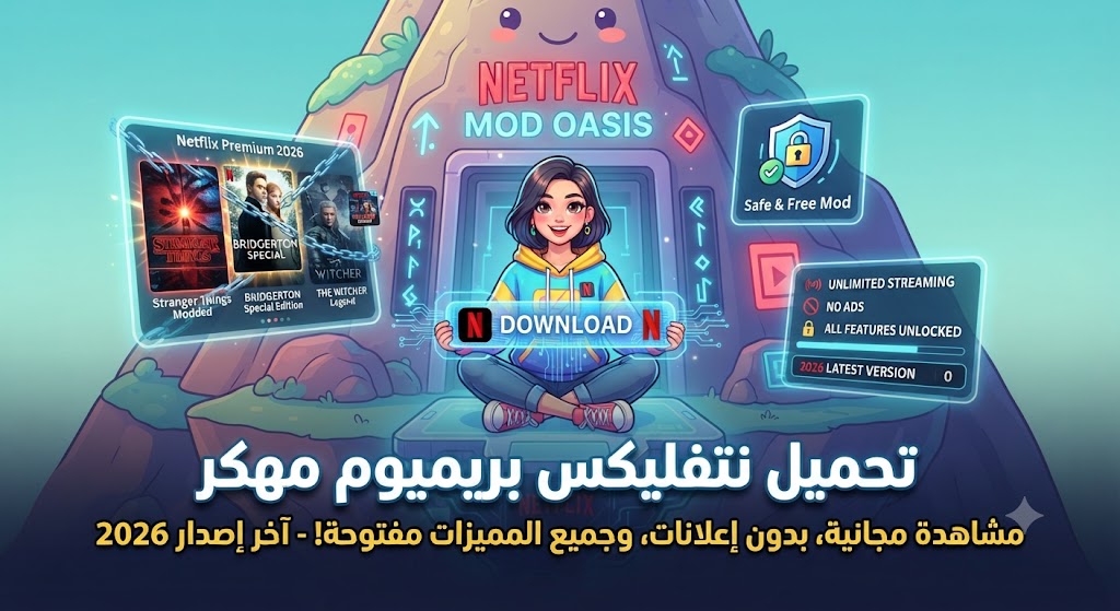 تحميل نتفليكس بريميوم مهكر (Netflix Premium Mod APK) آخر إصدار 2026: مشاهدة مجانية، بدون إعلانات، وجميع المميزات مفتوحة!