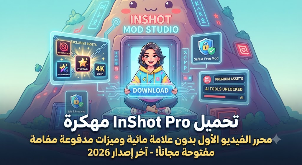 تحميل InShot Pro مهكرة (Mod APK) آخر إصدار 2026: محرر الفيديو الأول بدون علامة مائية وميزات مدفوعة مفتوحة مجاناً!