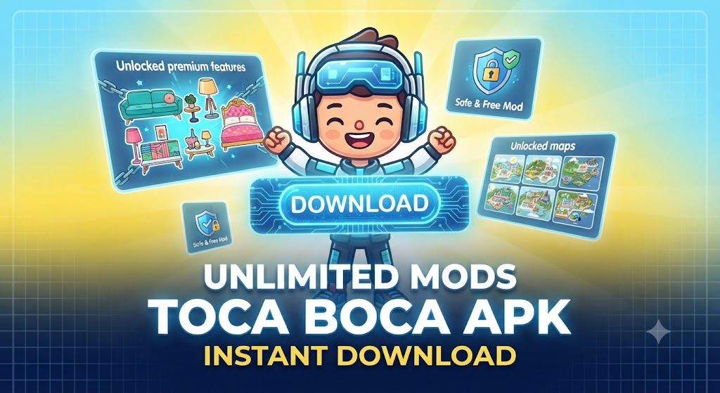 تحميل توكا بوكا مود Toca Boca Mod APK (آخر إصدار 2026): افتح جميع الأماكن والأثاث مجاناً!